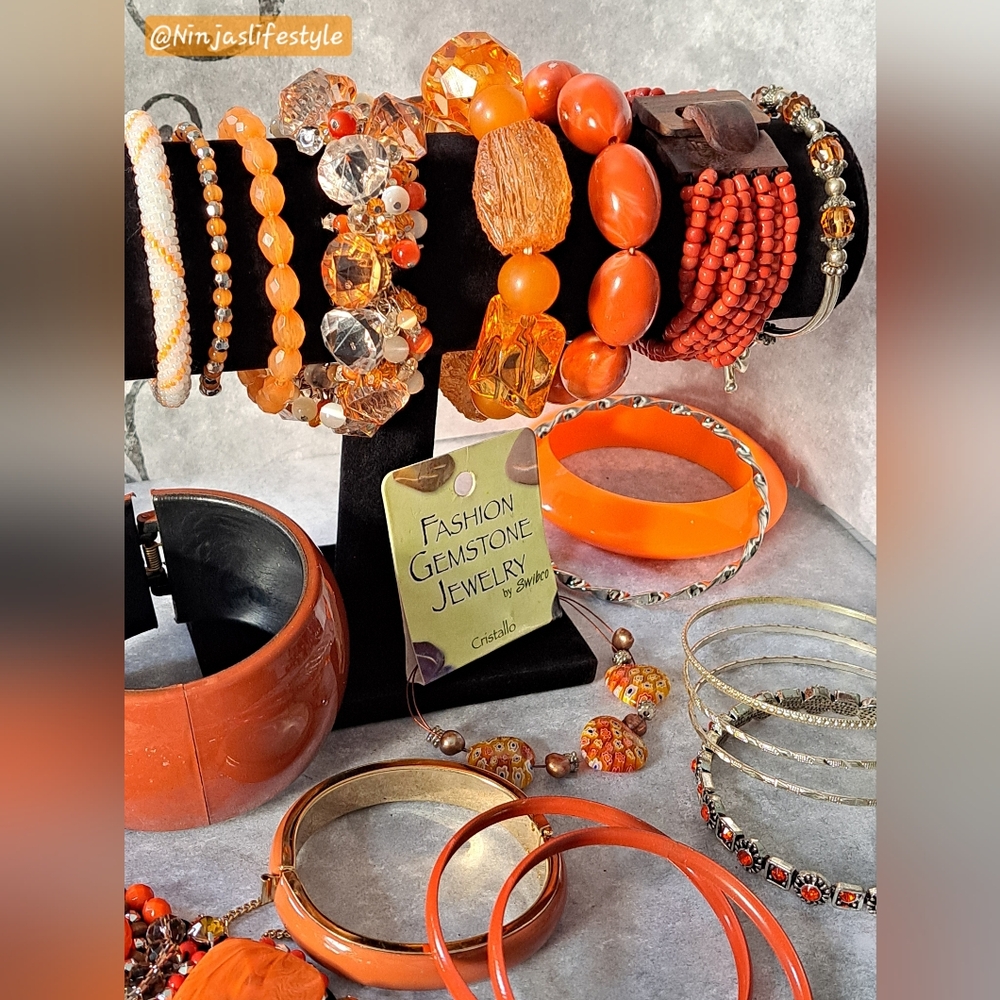 Vibrant Orange Bracelet/Bangle Bundle - image 3